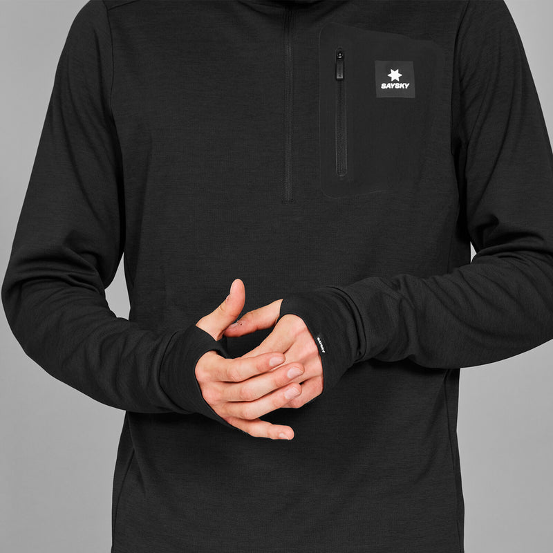 Saysky Pace Half Zip Hoodie Noir 9001 MMRHO01C9001