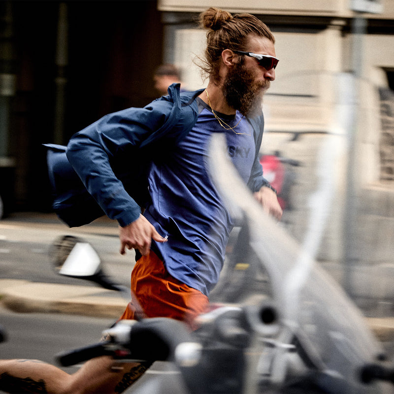 Saysky Clean Pace Flex Hooded Jacket Bleu 210 MMRJA20C210