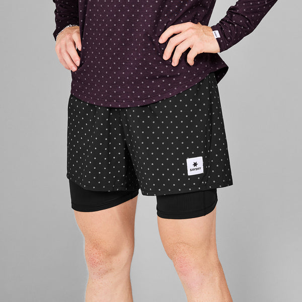 Saysky Reflective Polka 2 In 1 Pace Shorts 5" Noir Reflective Polka 1018 MMRSH01C1018