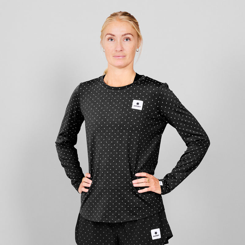 Saysky Reflective Polka Pace Long sleeve Noir Reflective Polka 1018 MWRLS01C1018