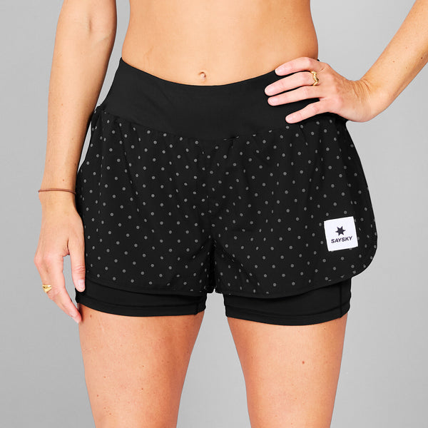 Saysky Reflective Polka 2 In 1 Pace Shorts 3" Noir Reflective Polka 1018 MWRSH01C1018