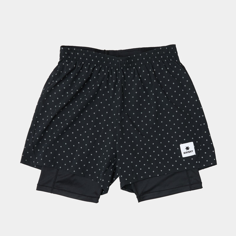 Saysky Reflective Polka 2 In 1 Pace Shorts 5" Noir Reflective Polka 1018 MMRSH01C1018