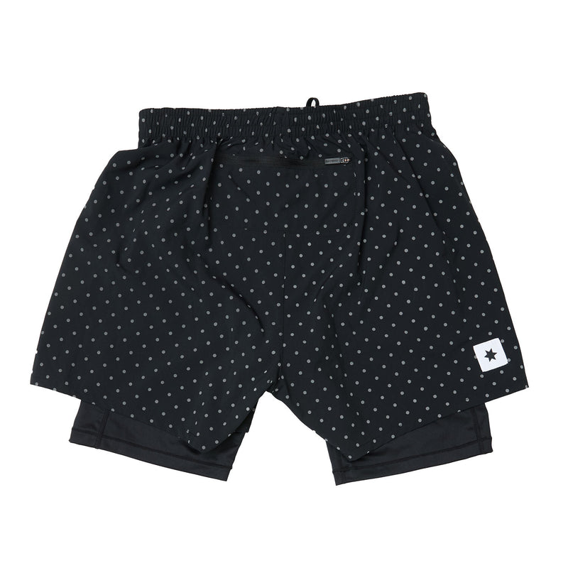 Saysky Reflective Polka 2 In 1 Pace Shorts 5" Noir Reflective Polka 1018 MMRSH01C1018