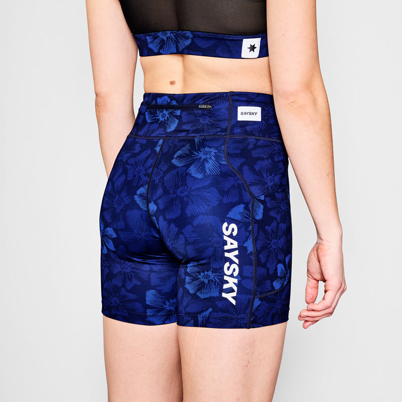 Saysky Flower Combat+ Short Tights 7" Bleu Flower 1029 NWRST30C1029