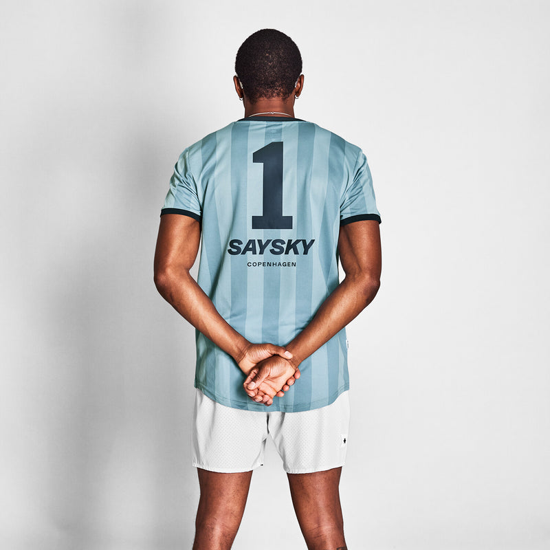 Saysky Combat T-shirt Bleu Stripes 007 NMRSS31C007