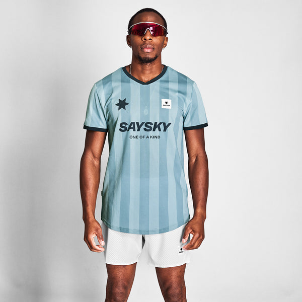 Saysky Combat T-shirt Bleu Stripes 007 NMRSS31C007