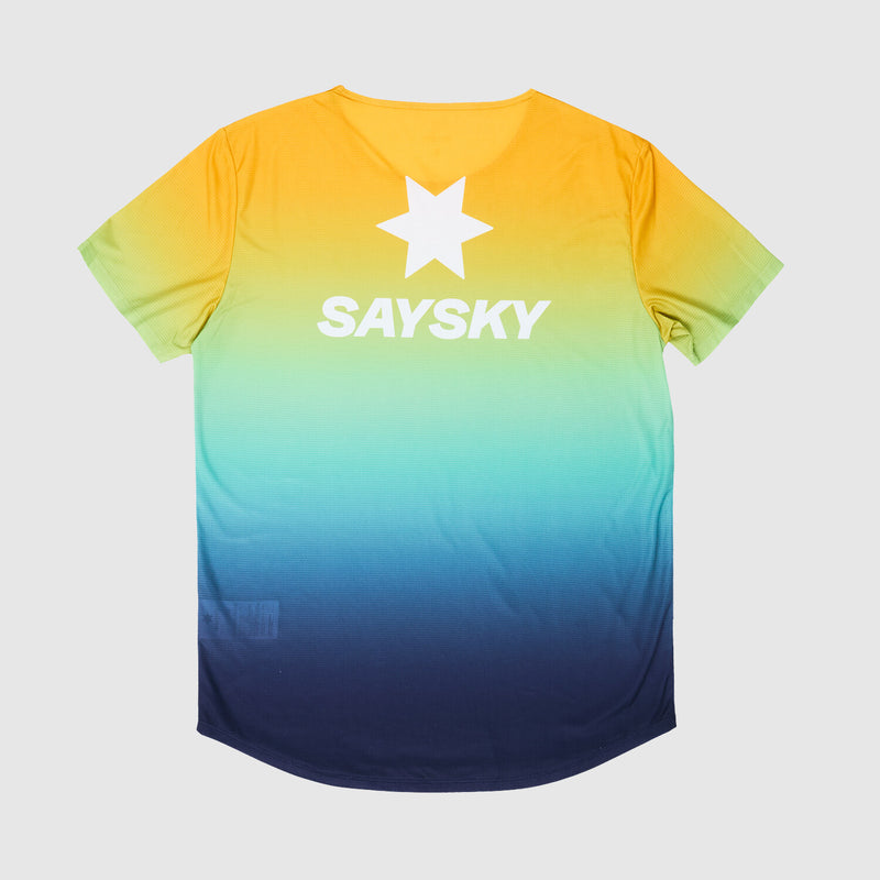 Saysky Drip Dye Flow T-Shirt Bleu/Jaune/Vert Drip Dye 1032 NMRSS60C1032