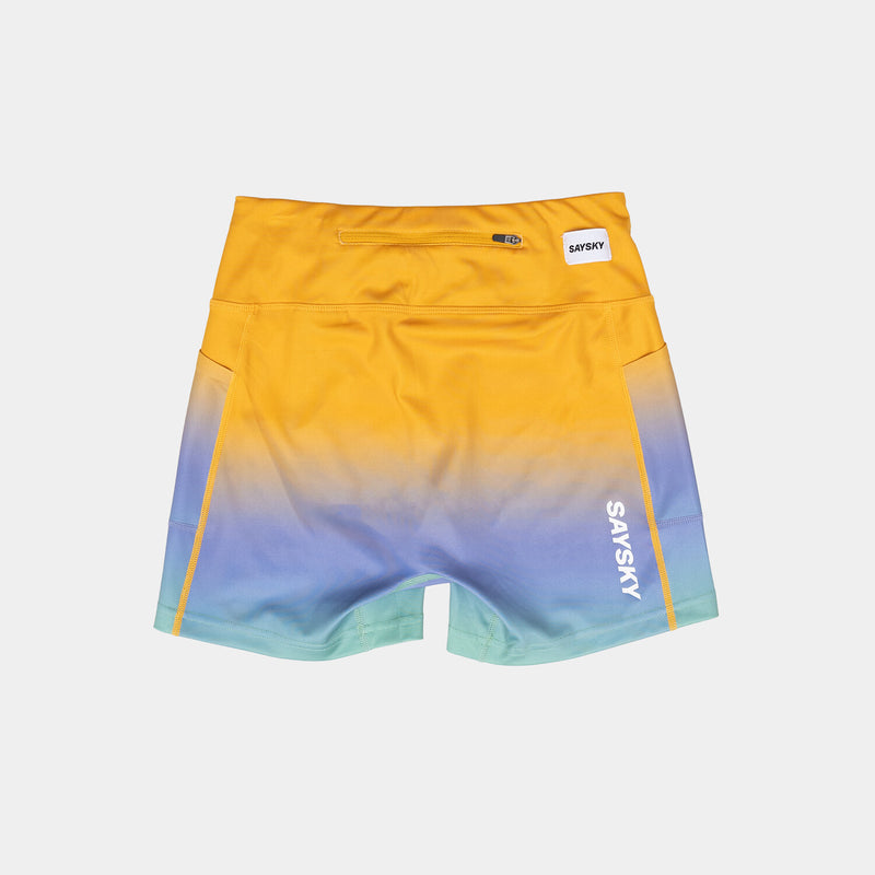 Saysky Drip Dye Combat+ Short Tights 4" Violet/Vert/Jaune Drip Dye 1033 NWRST31C1033