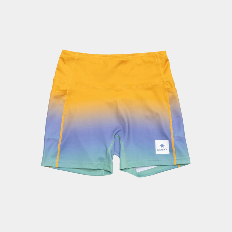 Saysky Drip Dye Combat+ Short Tights 4" Violet/Vert/Jaune Drip Dye 1033 NWRST31C1033