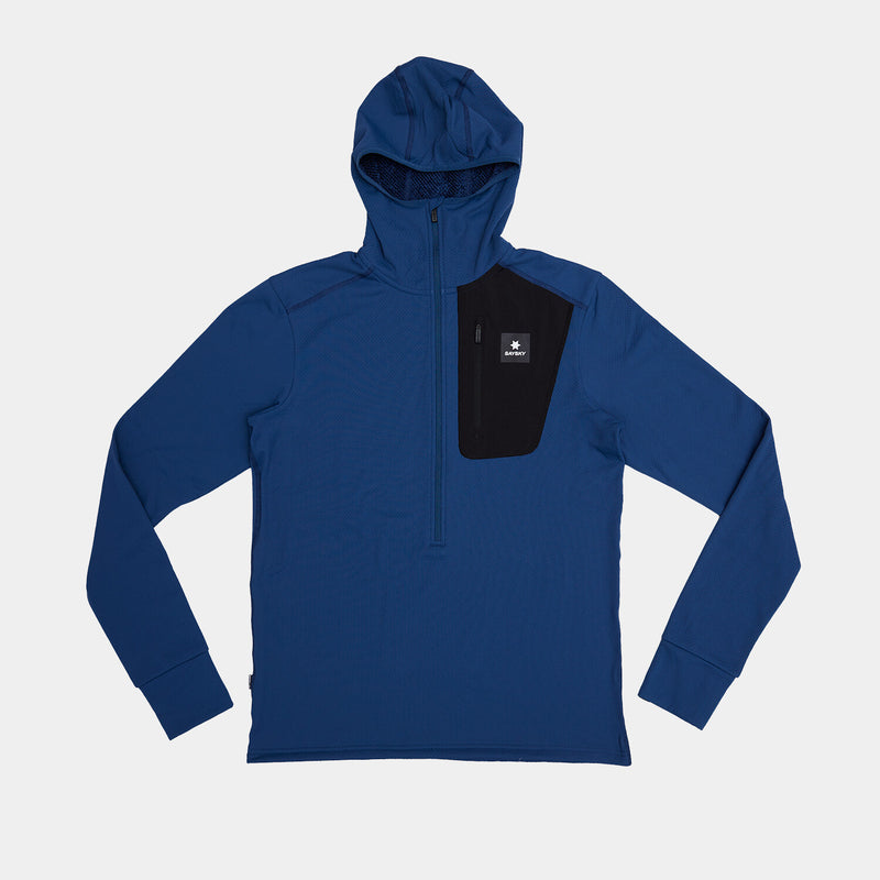 Saysky Combat Half Zip Fleece Hoodie Bleu 219 OMRHO30C219