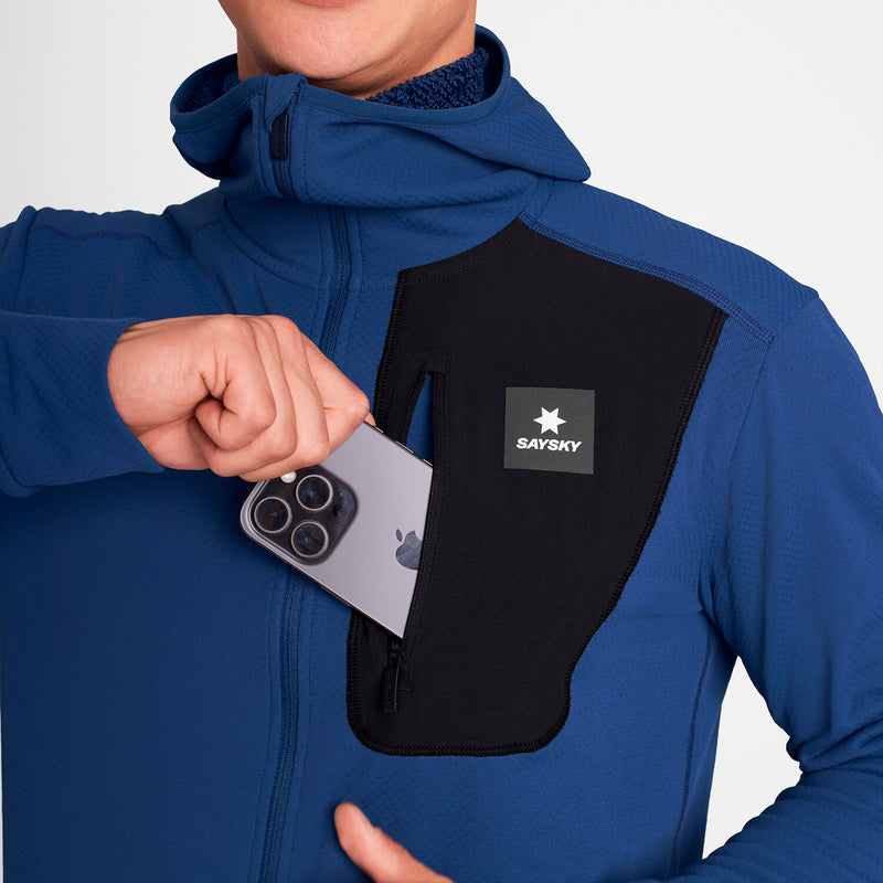 Saysky Combat Half Zip Fleece Hoodie Bleu 219 OMRHO30C219