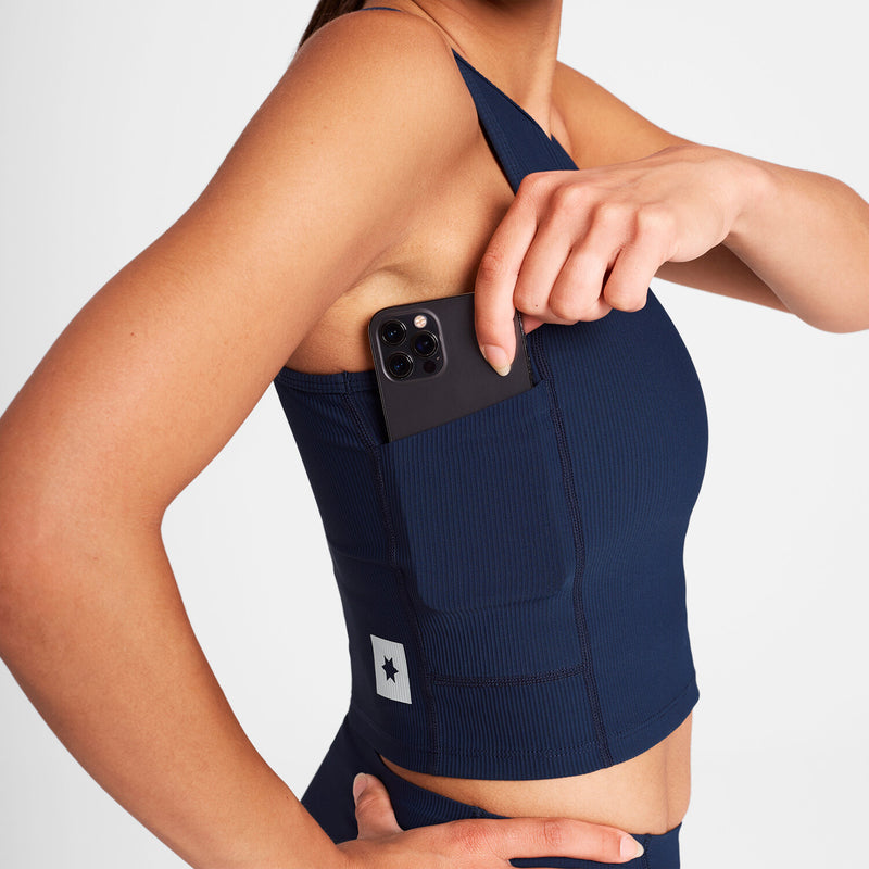 Saysky Combat Rib Crop Top Bleu 201 OWRSB32C201