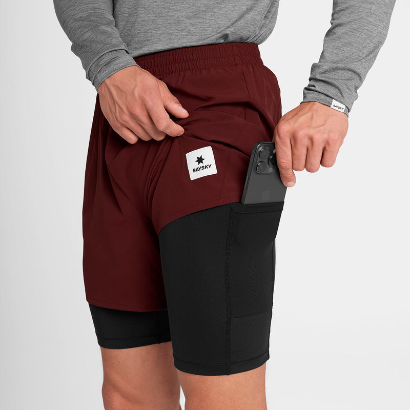 Saysky 2 in 1 Pace Shorts 5'' Rouge 509 OMRSH20C509