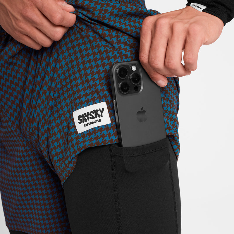 Saysky Houndstooth Pace 2 in 1  Shorts 5'' Bleu Houndstooth 1047 OMRSH20C1047