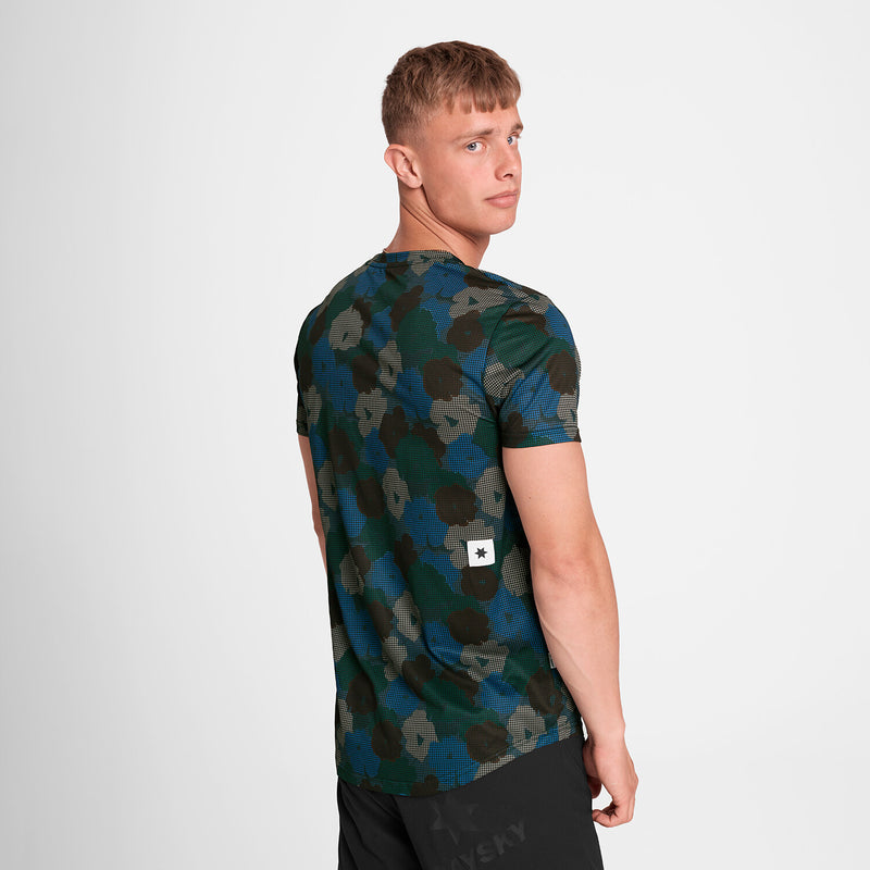 Saysky Flower Combat T-Shirt Bleu Flower Camo 1046 OMRSS31C1046