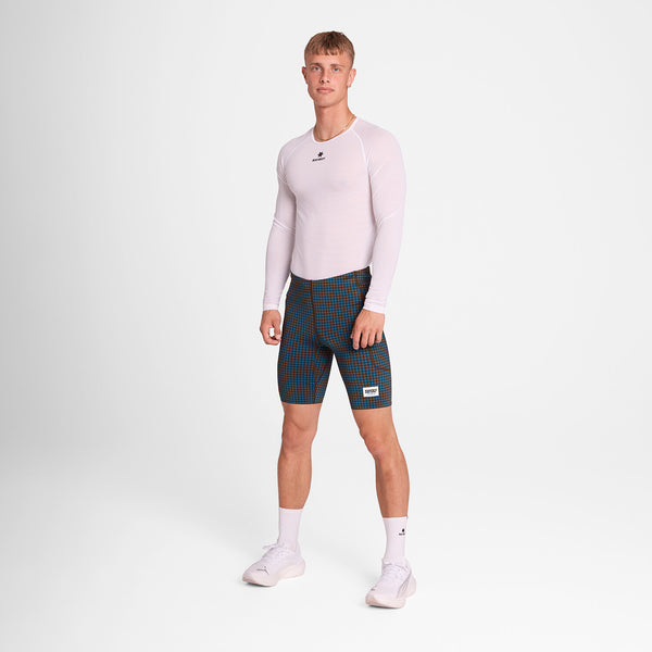 Saysky Houndstooth Combat+ Short Tights 9" Bleu Houndstooth 1047 OMRST31C1047