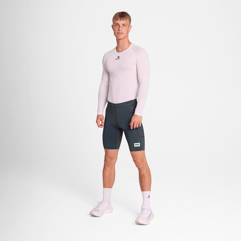 Saysky Houndstooth Combat+ Short Tights 9" Bleu Houndstooth 1047 OMRST31C1047