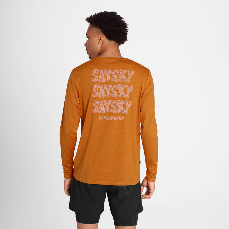 Saysky Reflective Logo Pace Long Sleeve Orange 4008 OMRLS20C4008