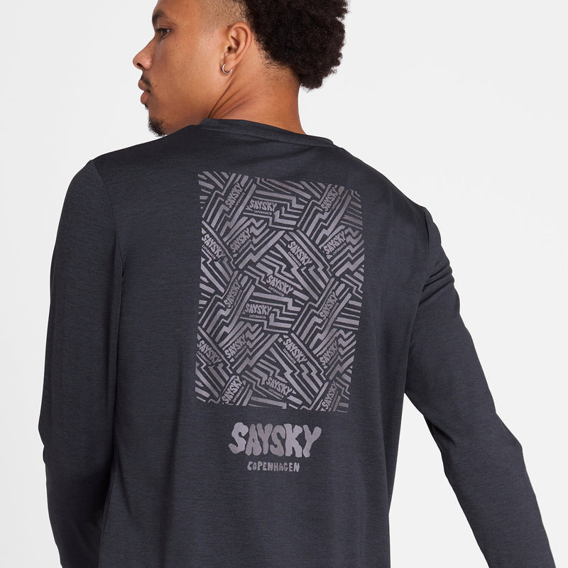 Saysky Reflective Logo Pace Long Sleeve Noir 9001 OMRLS20C9001