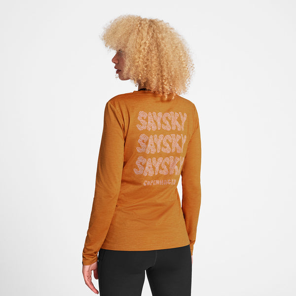 Saysky Reflective Logo Pace Long Sleeve Orange 4008 OWRLS20C4008