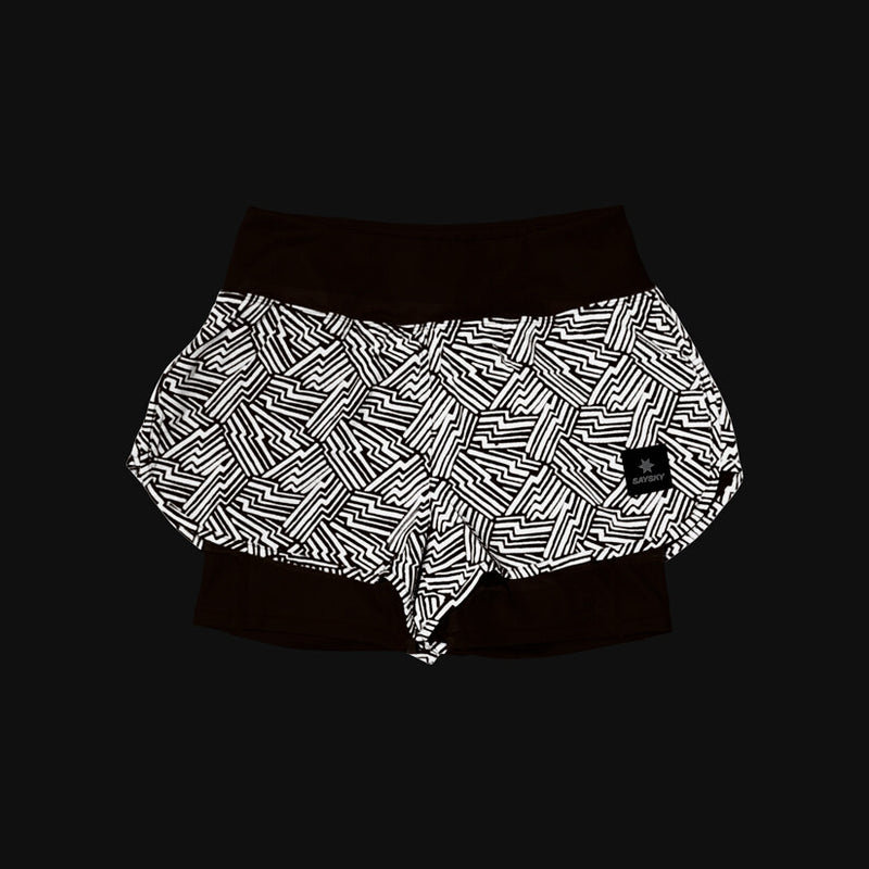 Saysky Reflective Pace 2 in 1 Shorts 3" Orange Reflective Lightning 1051 OWRSH23C1051