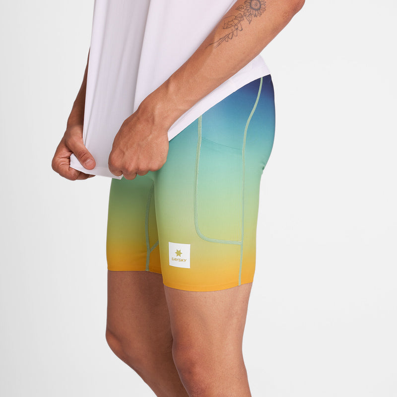 Saysky Drip Dye Combat+ Short Tights 7" Bleu/Jaune/Vert Drip Dye 1032 NMRST33C1032