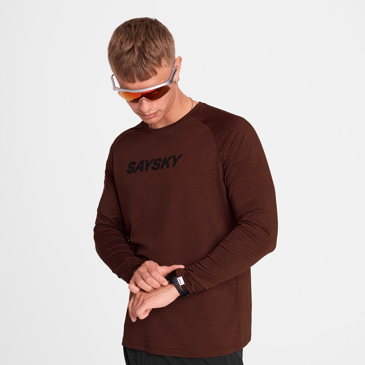 Saysky Logo Pace Long Sleeve Rouge 5008 OMRLS21C5008