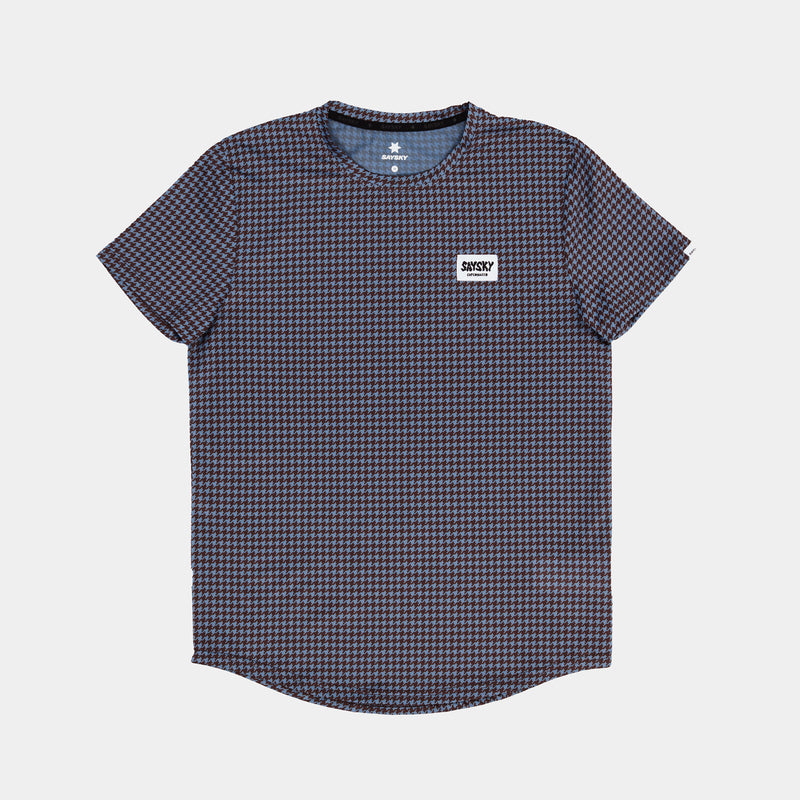 Saysky Houndstooth Combat T-Shirt Bleu Houndstooth 1047 OMRSS31C1047