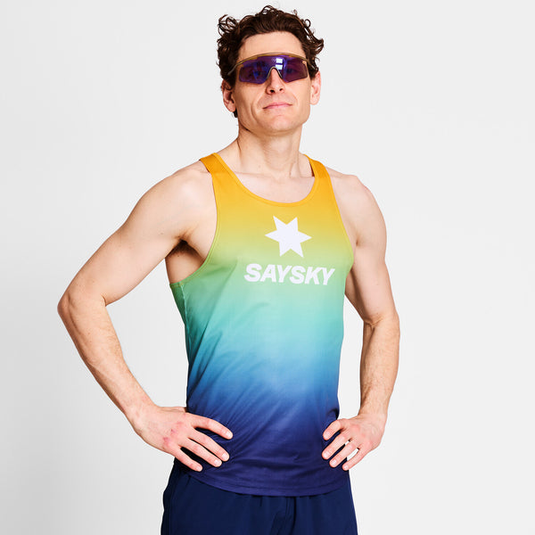 Saysky Drip Dye Flow Singlet Bleu/Jaune/Vert Drip Dye 1032 NMRSI60C1032