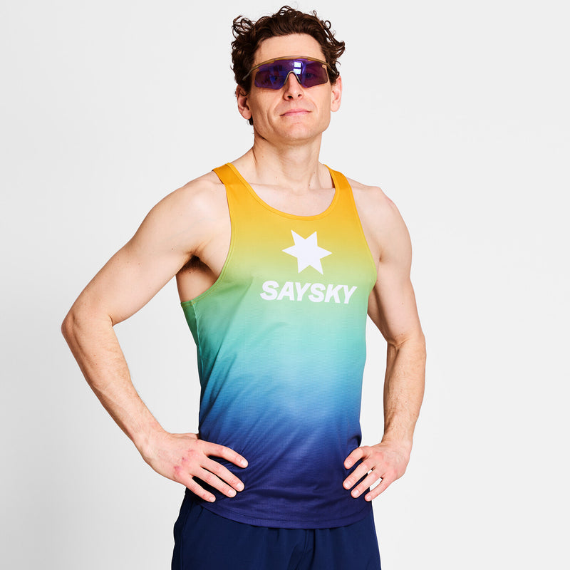 Saysky Drip Dye Flow Singlet Bleu/Jaune/Vert Drip Dye 1032 NMRSI60C1032