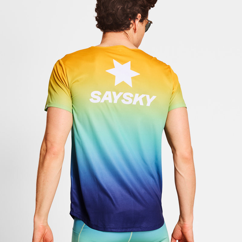 Saysky Drip Dye Flow T-Shirt Bleu/Jaune/Vert Drip Dye 1032 NMRSS60C1032