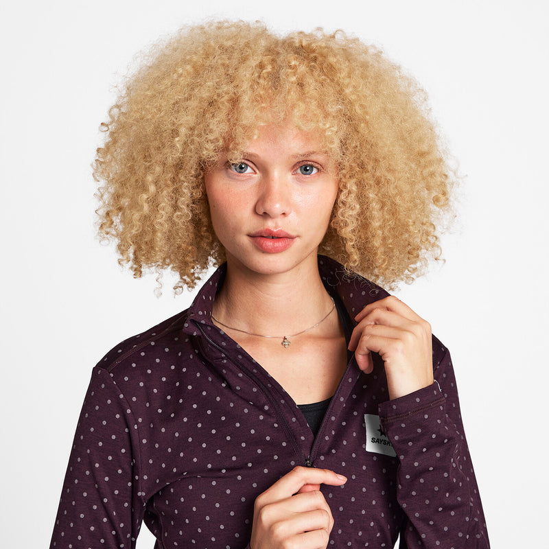 Saysky Reflective Pace Half Zip Long Sleeve Violet 1022 NWRLS21C1022