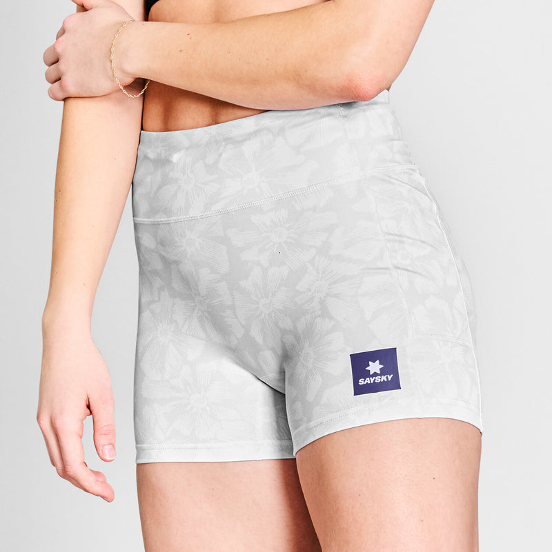 Saysky Flower Combat+ Short Tights 4" Blanc Flower 1030 NWRST31C1030
