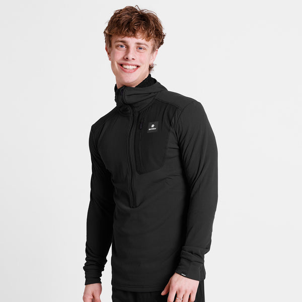 Saysky Combat Half Zip Fleece Hoodie Noir 901 NMRHO30C901