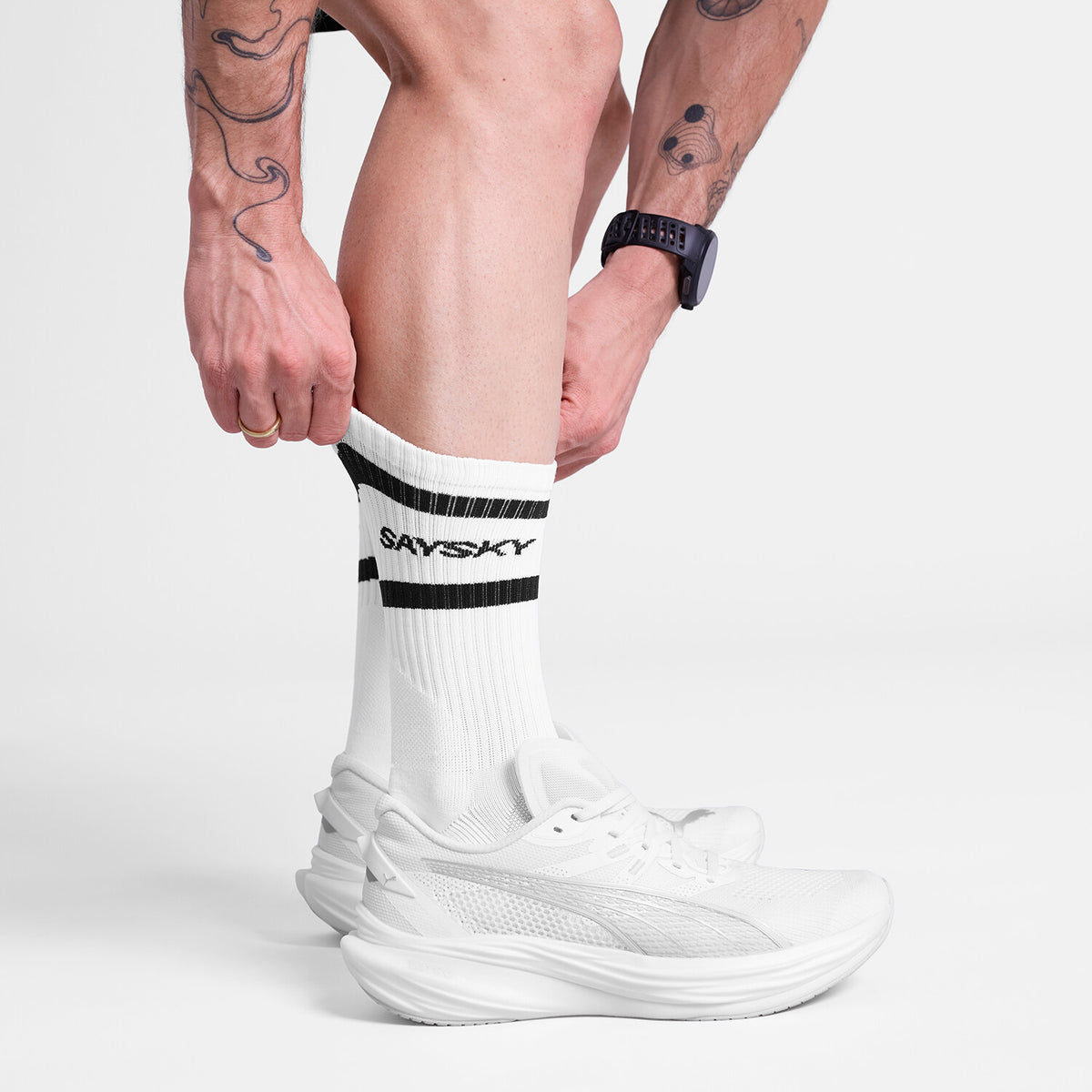 Saysky Pace High Socks Blanc 101 SA80012