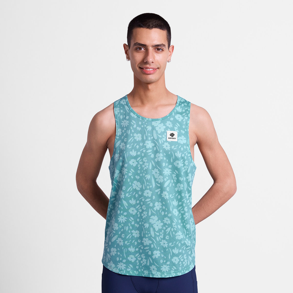 Saysky Flower Combat Singlet Bleu Clair Flower 1066 SM30011