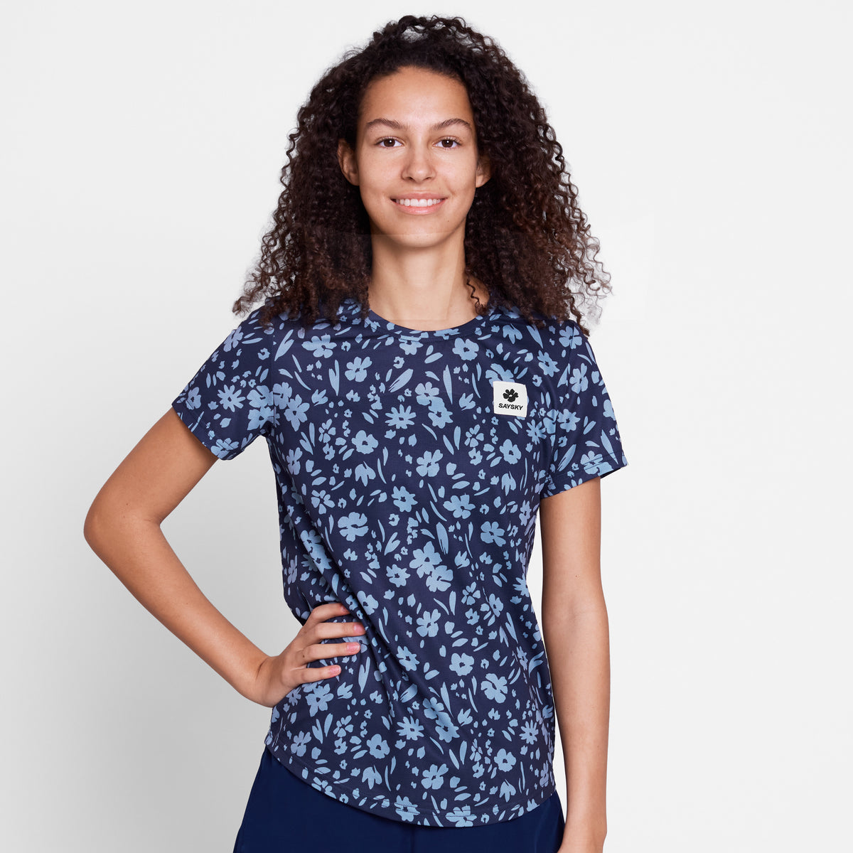 Saysky Flower Combat T-Shirt Bleu Flower 1065 SW25010