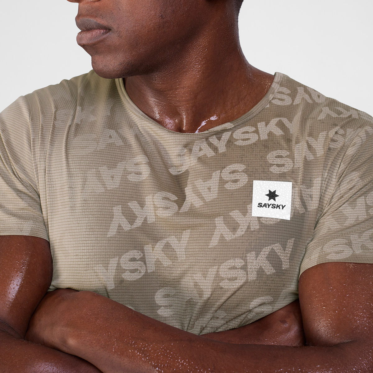 Saysky Reactive Flow T-shirt Beige Foncé Logo 1070 SM25011