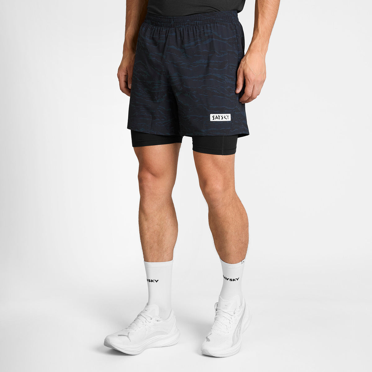 Saysky Tiger Pace 2 in 1 Shorts 5'' Noir Camo 1080 SM40019