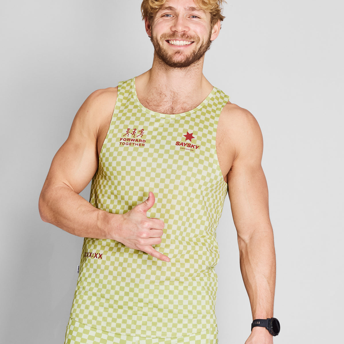 SAYSKY Checker Combat Singlet DÉBARDEUR 1034 - GREEN AOP