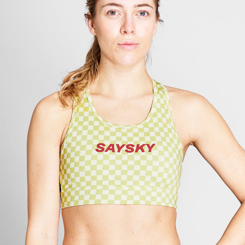 SAYSKY Checker Combat Sports Bra BRASSIÈRES 1034 - GREEN AOP