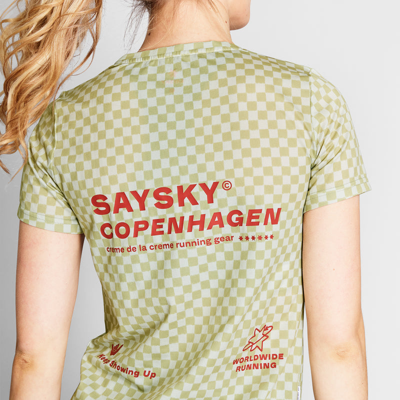 SAYSKY Checker Combat T-Shirt T-SHIRTS 1034 - GREEN AOP