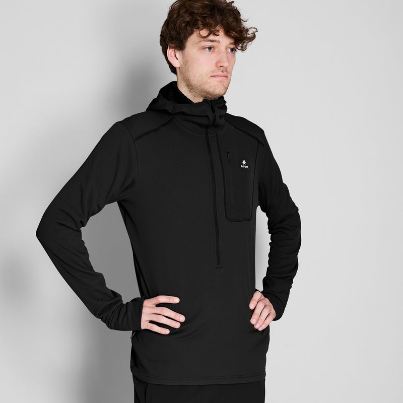 SAYSKY Combat Half Zip Fleece Hoodie POLAIRES 901 - BLACK