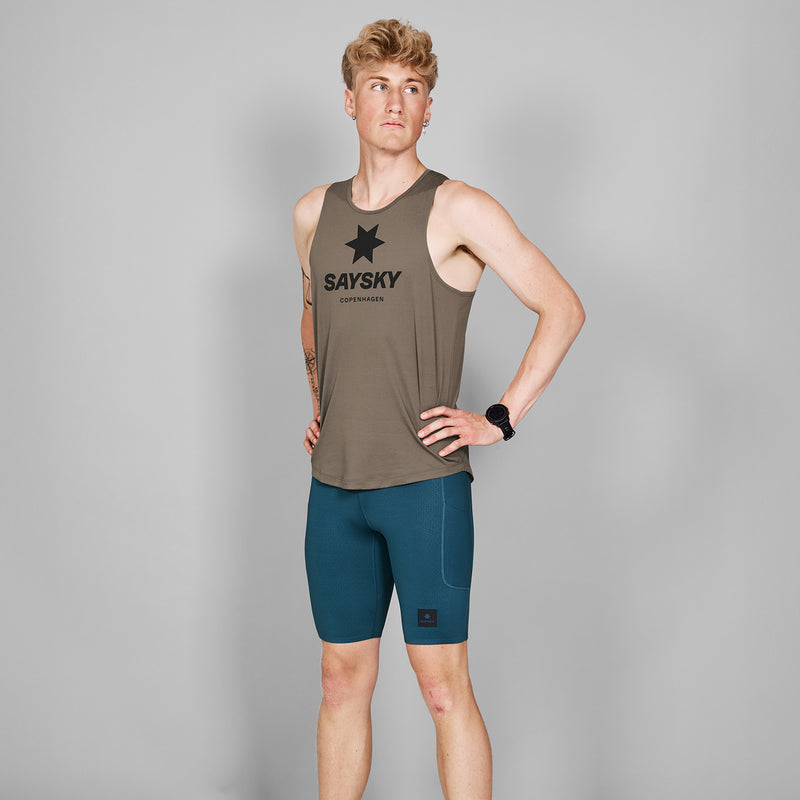 SAYSKY Logo Combat Singlet DÉBARDEUR 7005 - BROWN MELANGE