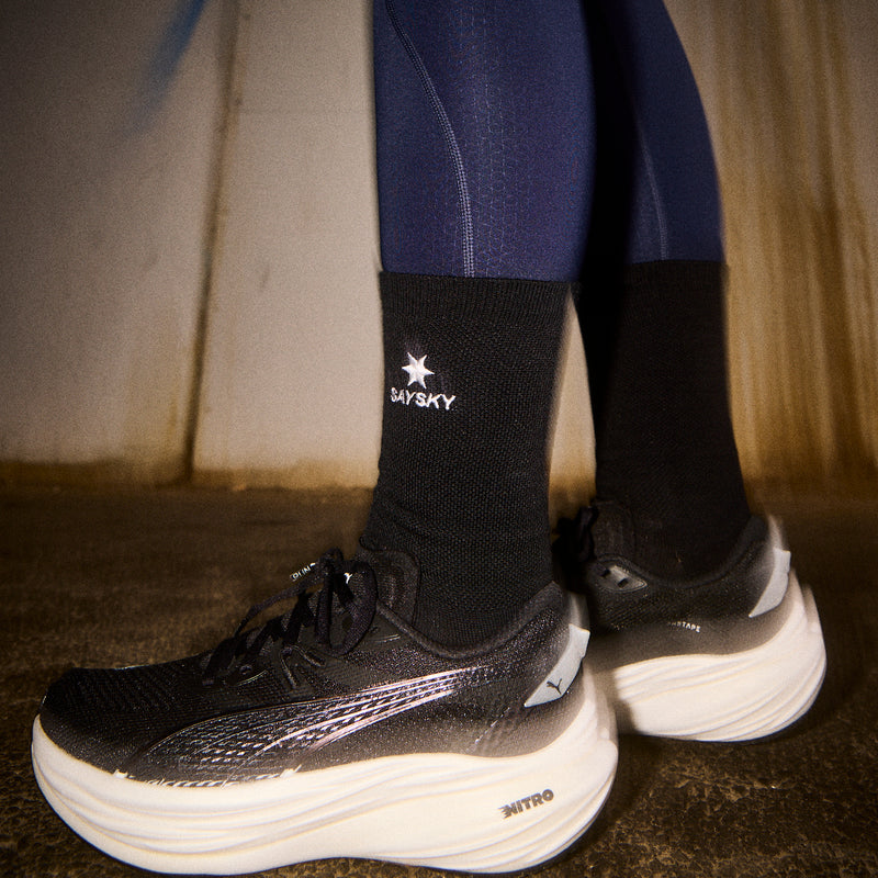 SAYSKY Logo High Merino Socks CHAUSSETTES 901 - BLACK