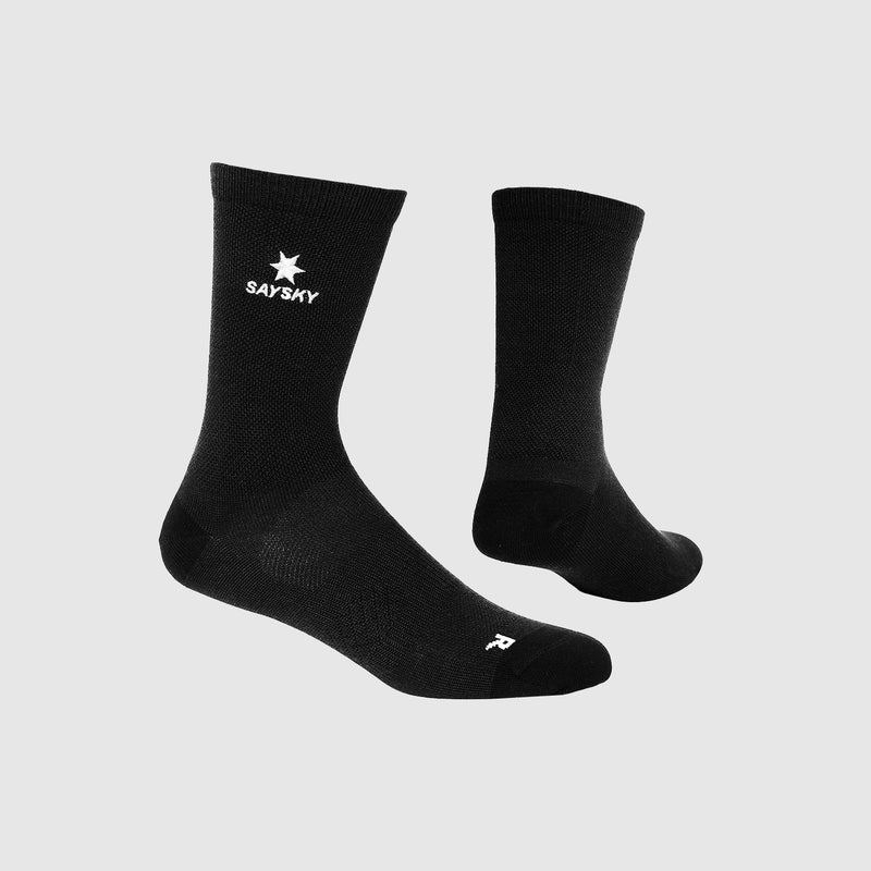 SAYSKY Logo High Merino Socks 600 CHAUSSETTES 901 - BLACK