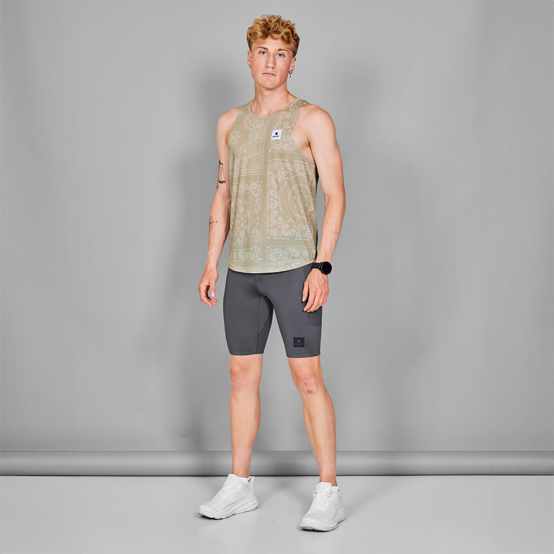 SAYSKY Paisley Combat Singlet DÉBARDEUR 1021 - BEIGE PAISLEY AOP