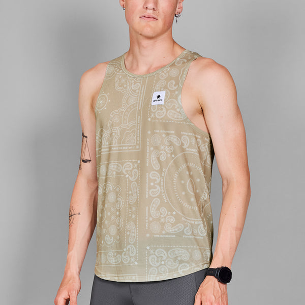 SAYSKY Paisley Combat Singlet DÉBARDEUR 1021 - BEIGE PAISLEY AOP