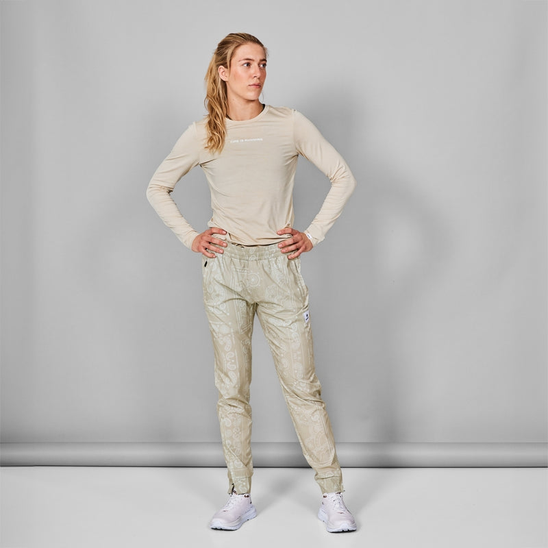 SAYSKY Paisley Pace Pants JOGGINGS 1021 - BEIGE PAISLEY AOP