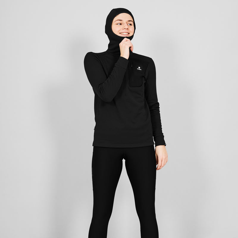 SAYSKY W Combat Half Zip Fleece Hoodie POLAIRES 901 - BLACK